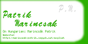 patrik marincsak business card
